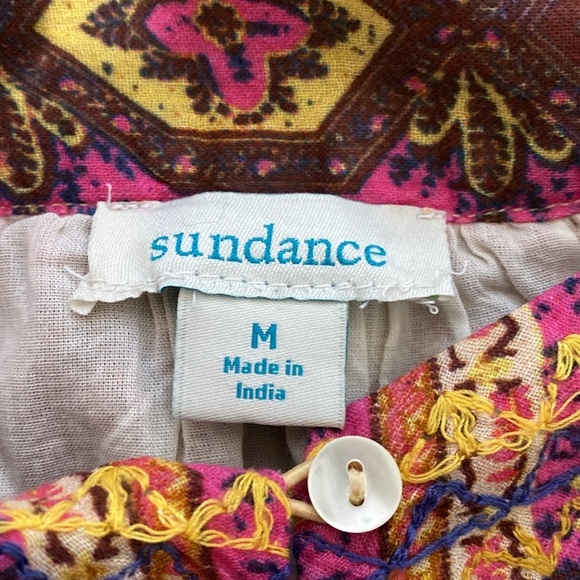Sundance Button Front Floral Paisley Print Tassel Lined Knee Length Dress Sz M - Picture 8 of 10